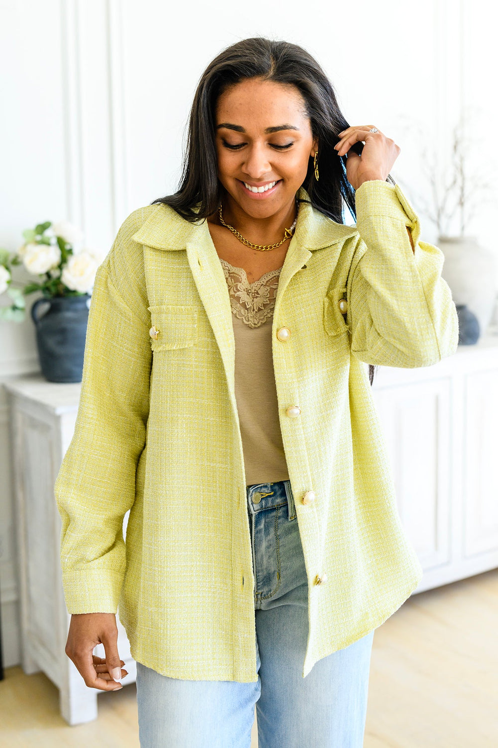 Daydreams Shacket in Yellow-Outerwear-Inspired by Justeen-Women's Clothing Boutique