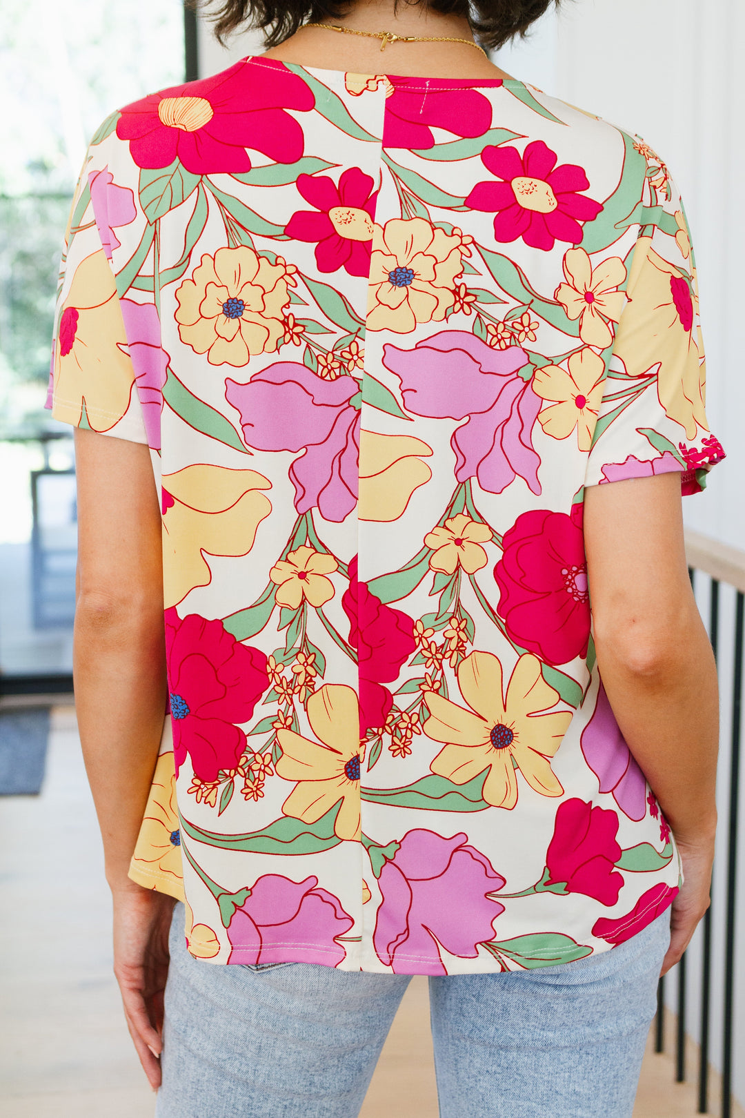 Do It Anyways Floral Top-Short Sleeve Tops-Inspired by Justeen-Women's Clothing Boutique