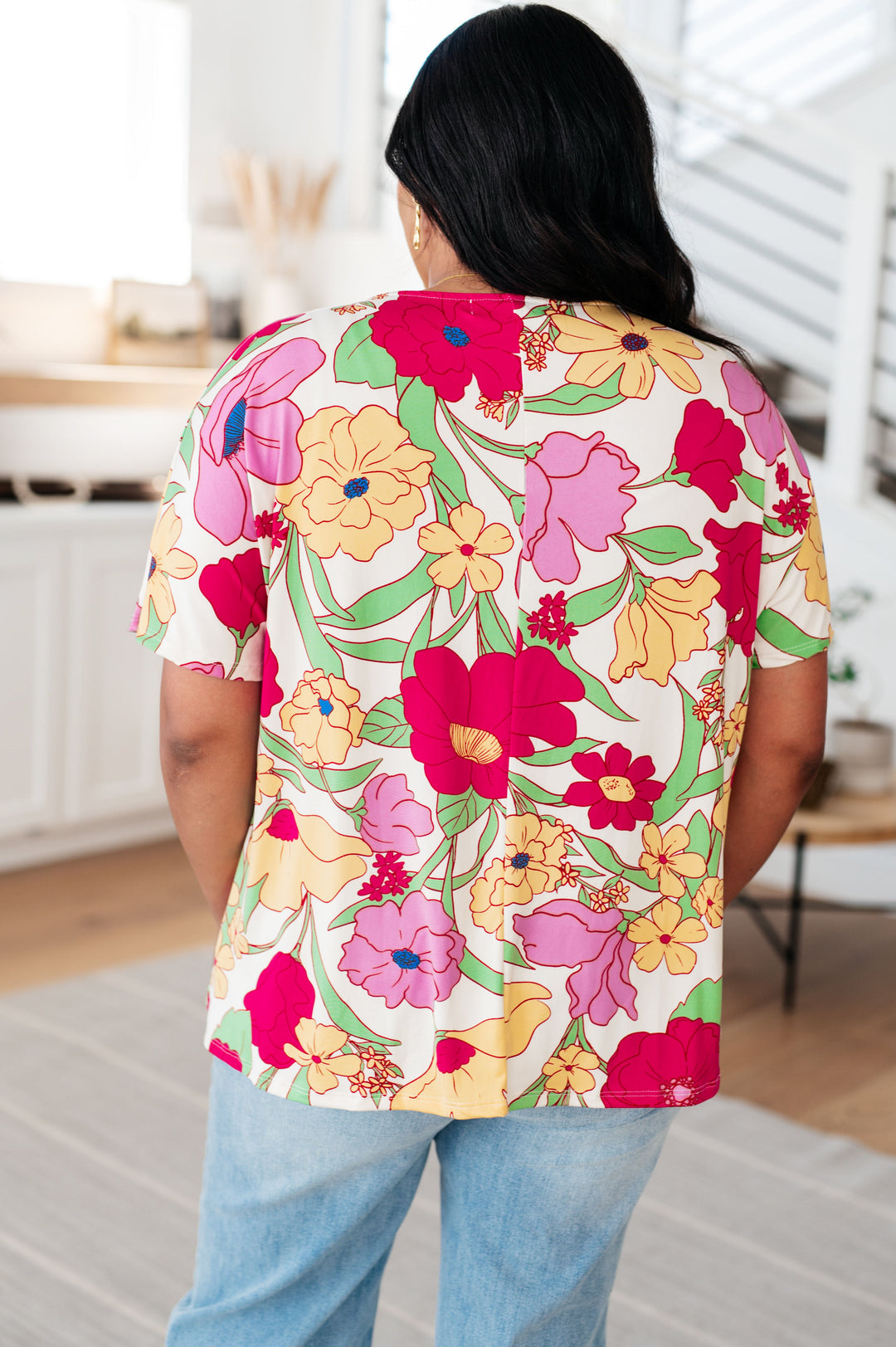 Do It Anyways Floral Top-Short Sleeve Tops-Inspired by Justeen-Women's Clothing Boutique