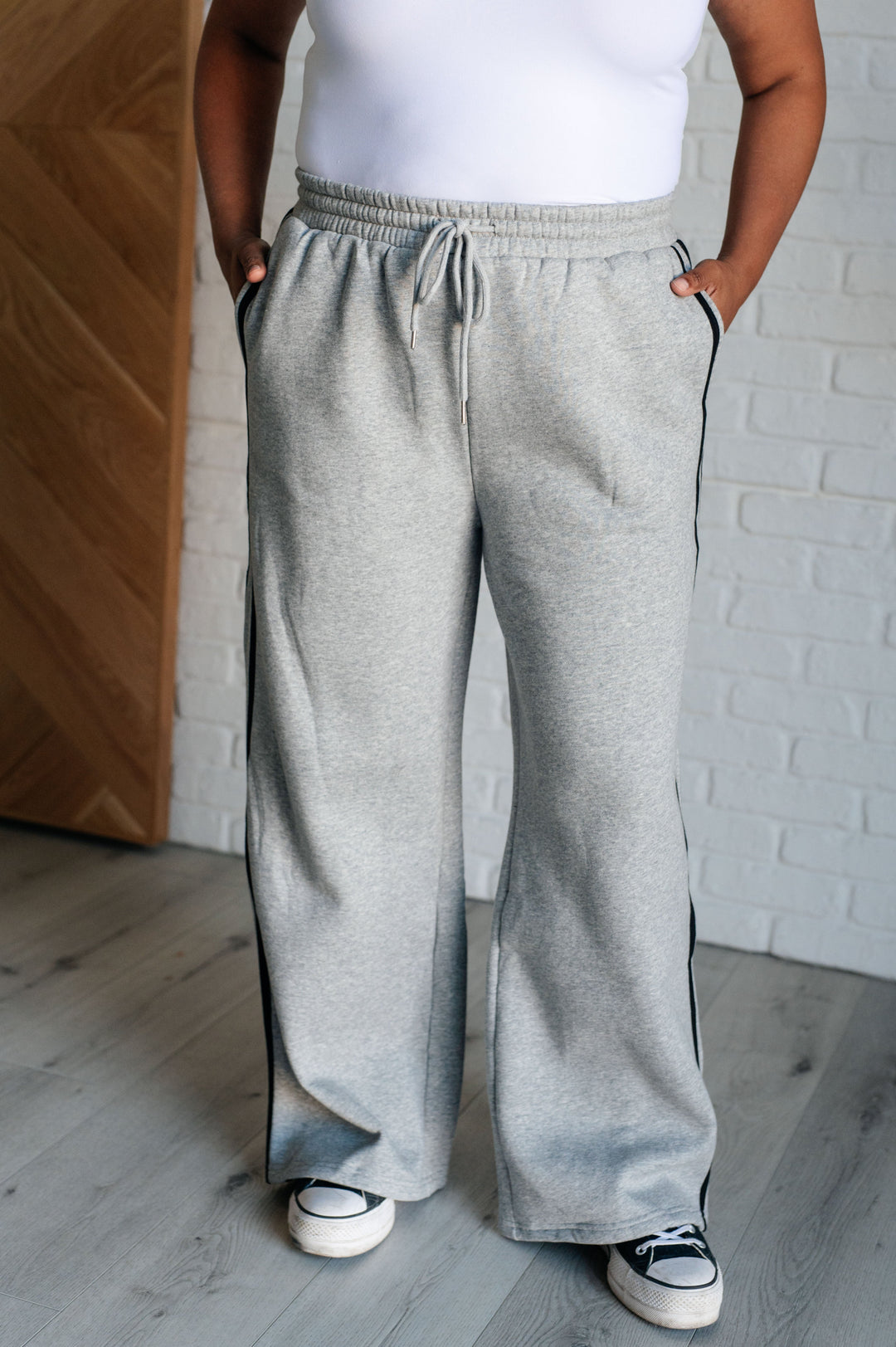 Don't Get Stuck Stripe Detail Sweatpants-Pants-Inspired by Justeen-Women's Clothing Boutique