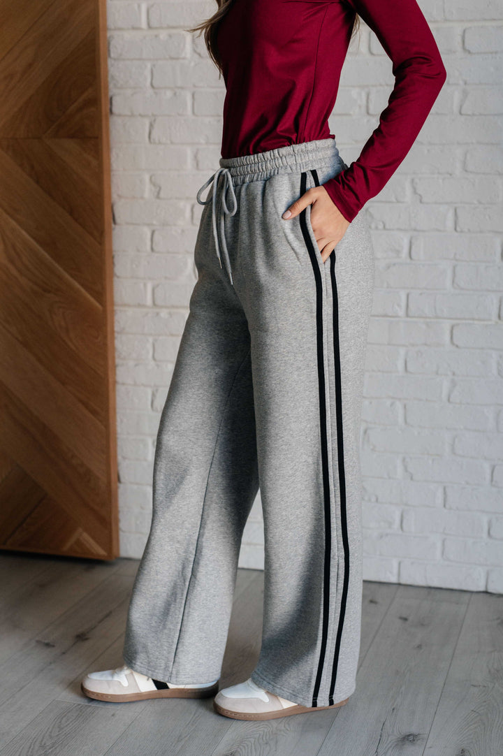 Don't Get Stuck Stripe Detail Sweatpants-Pants-Inspired by Justeen-Women's Clothing Boutique