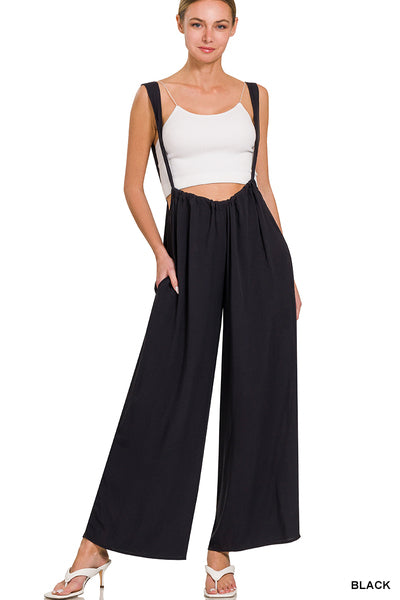 Zenana Julia Tie Back Suspender Pocket Jumpsuit-Jumpsuits & Rompers-Inspired by Justeen-Women's Clothing Boutique in Chicago, Illinois