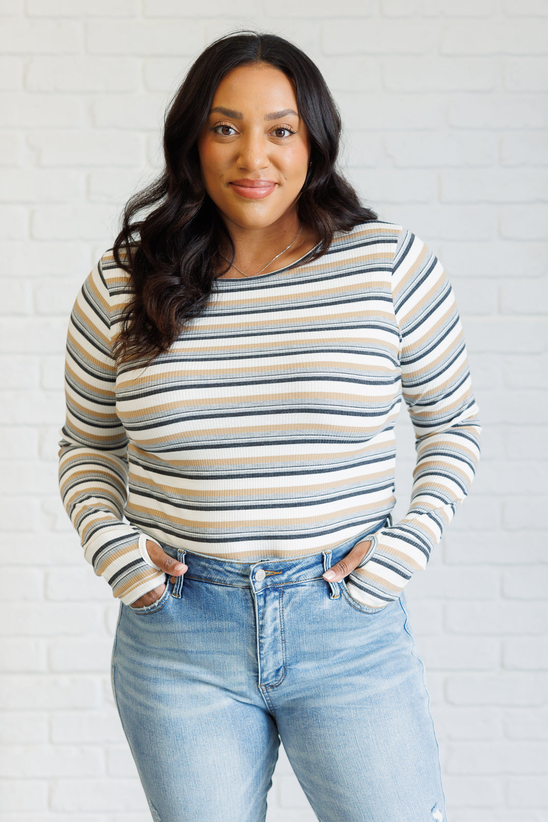 East Coast Breeze Striped Top-110 Long Sleeve Tops-Inspired by Justeen-Women's Clothing Boutique