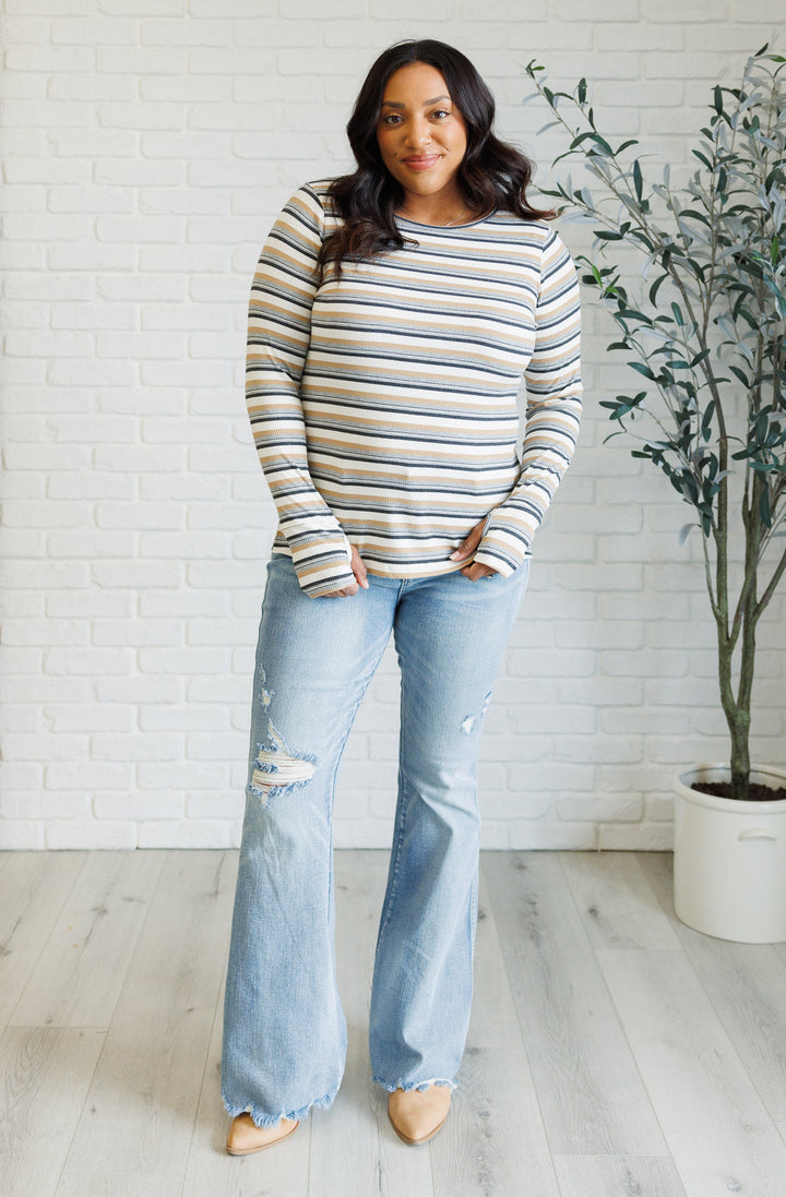 East Coast Breeze Striped Top-110 Long Sleeve Tops-Inspired by Justeen-Women's Clothing Boutique