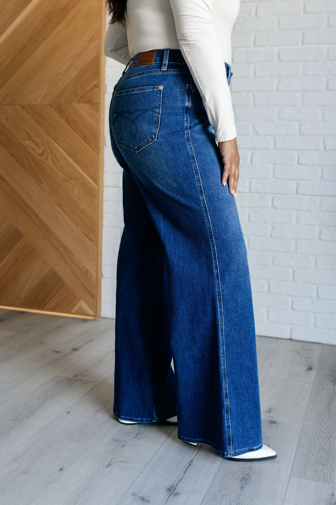 Eliza High Rise Control Top Retro Wide Leg Jeans-Denim-Inspired by Justeen-Women's Clothing Boutique