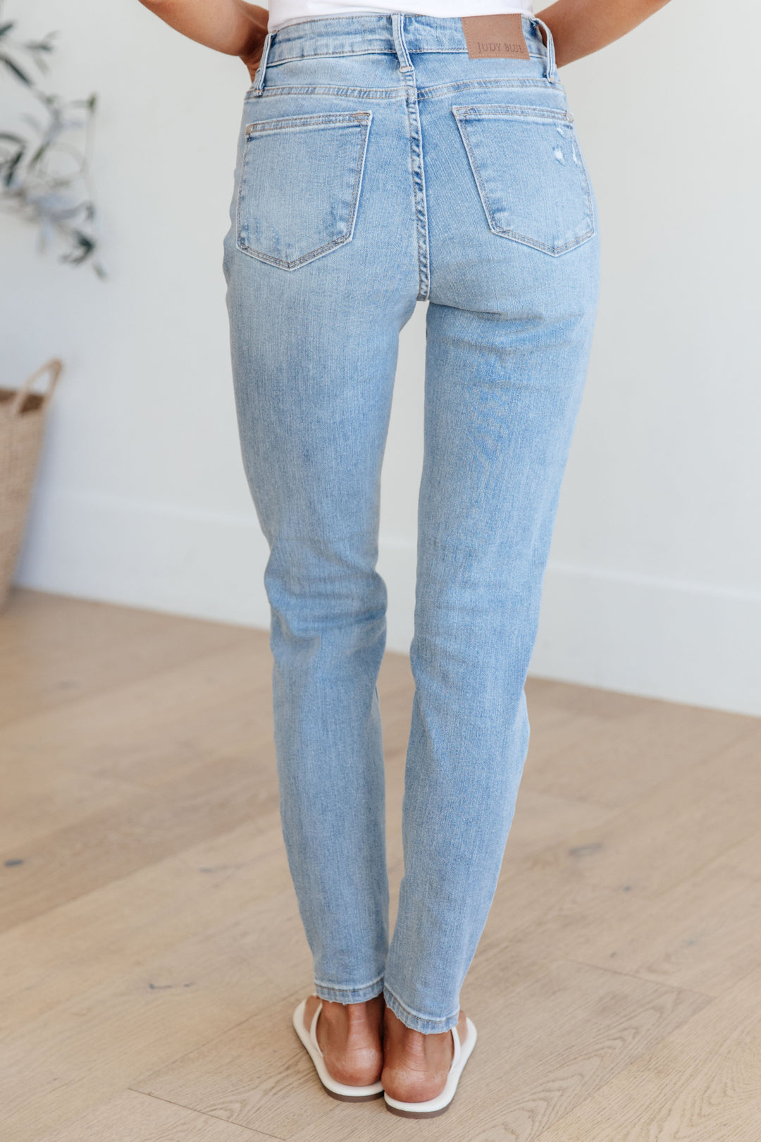 Eloise Mid Rise Control Top Distressed Skinny Jeans-Womens-Inspired by Justeen-Women's Clothing Boutique