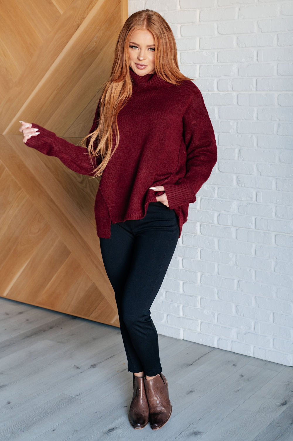 Envelop Me Turtleneck Sweater-Sweaters/Sweatshirts-Inspired by Justeen-Women's Clothing Boutique