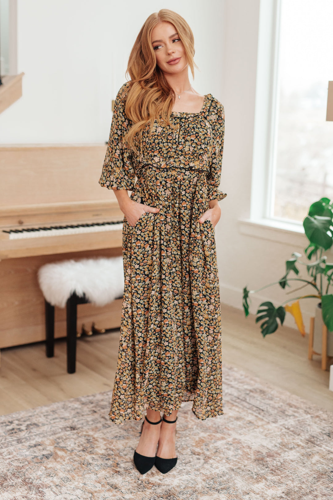 Ever So Briefly Floral Maxi Dress-Dresses-Inspired by Justeen-Women's Clothing Boutique