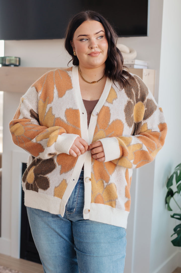 Exquisitely Mod Floral Cardigan-Cardigans + Kimonos-Inspired by Justeen-Women's Clothing Boutique