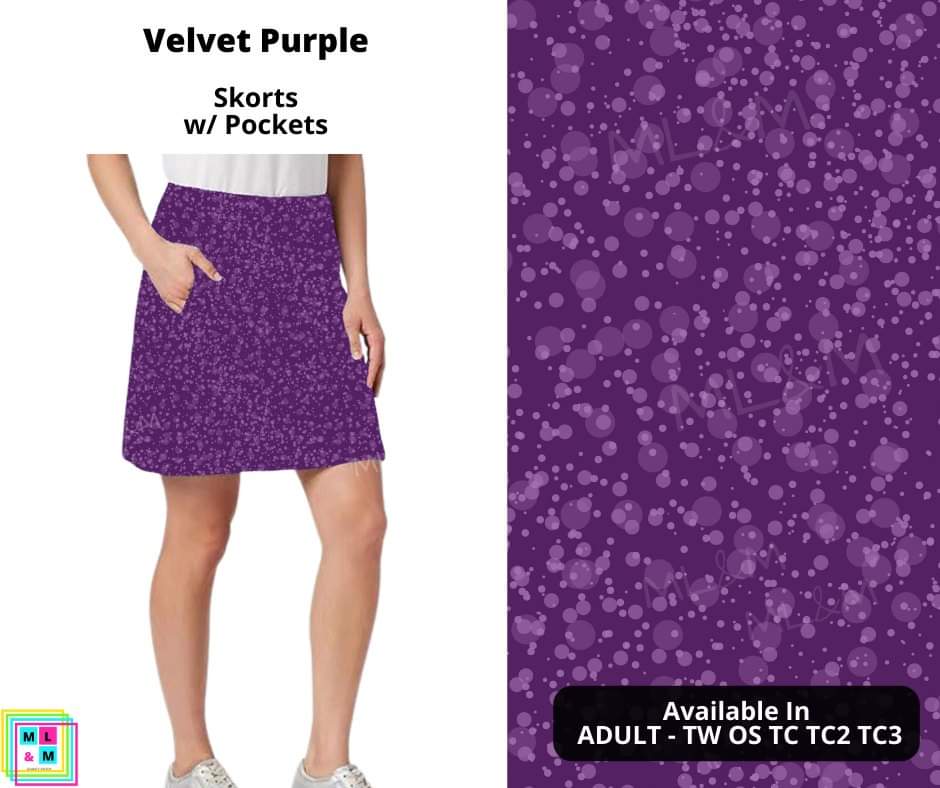 Velvet Purple Skort-Leggings-Inspired by Justeen-Women's Clothing Boutique