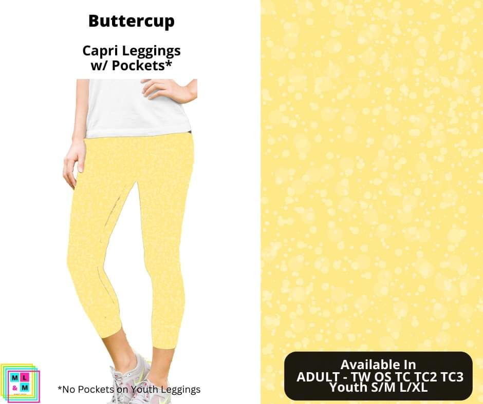 Buttercup Capri Length w/ Pockets-Leggings-Inspired by Justeen-Women's Clothing Boutique in Chicago, Illinois