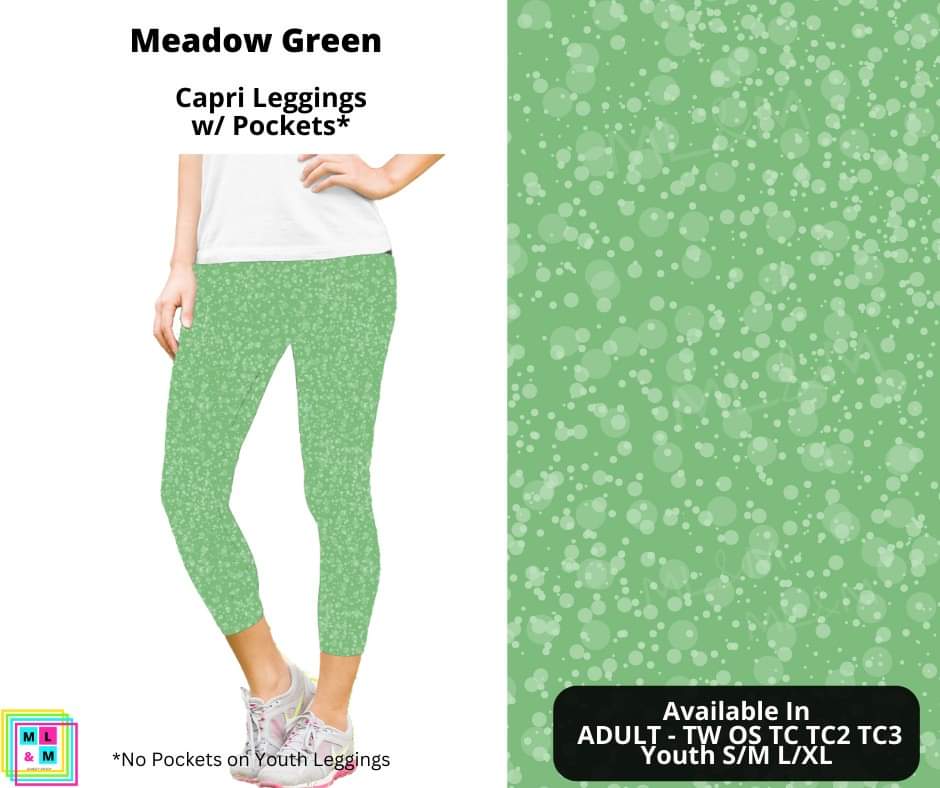 Meadow Green Capri Length w/ Pockets-Leggings-Inspired by Justeen-Women's Clothing Boutique