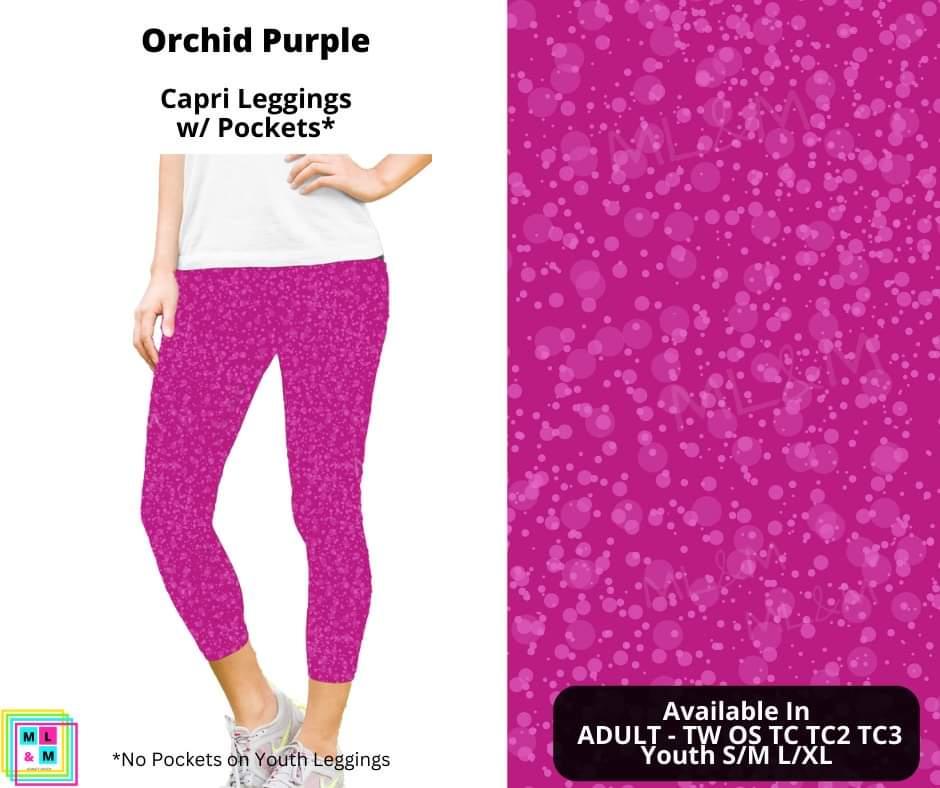 Orchid Purple Capri Length w/ Pockets-Leggings-Inspired by Justeen-Women's Clothing Boutique