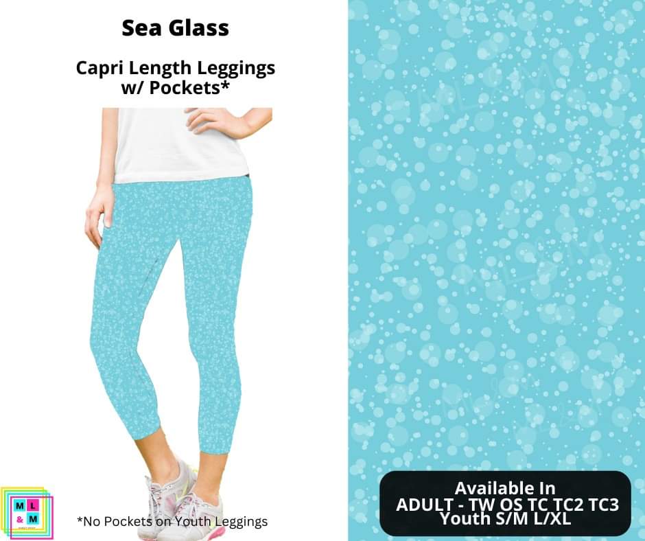 Sea Glass Capri Length w/ Pockets-Leggings-Inspired by Justeen-Women's Clothing Boutique in Chicago, Illinois