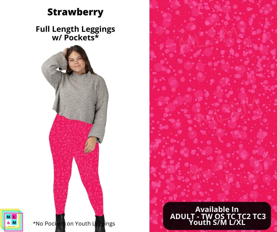 Strawberry Full Length Leggings w/ Pockets-Leggings-Inspired by Justeen-Women's Clothing Boutique
