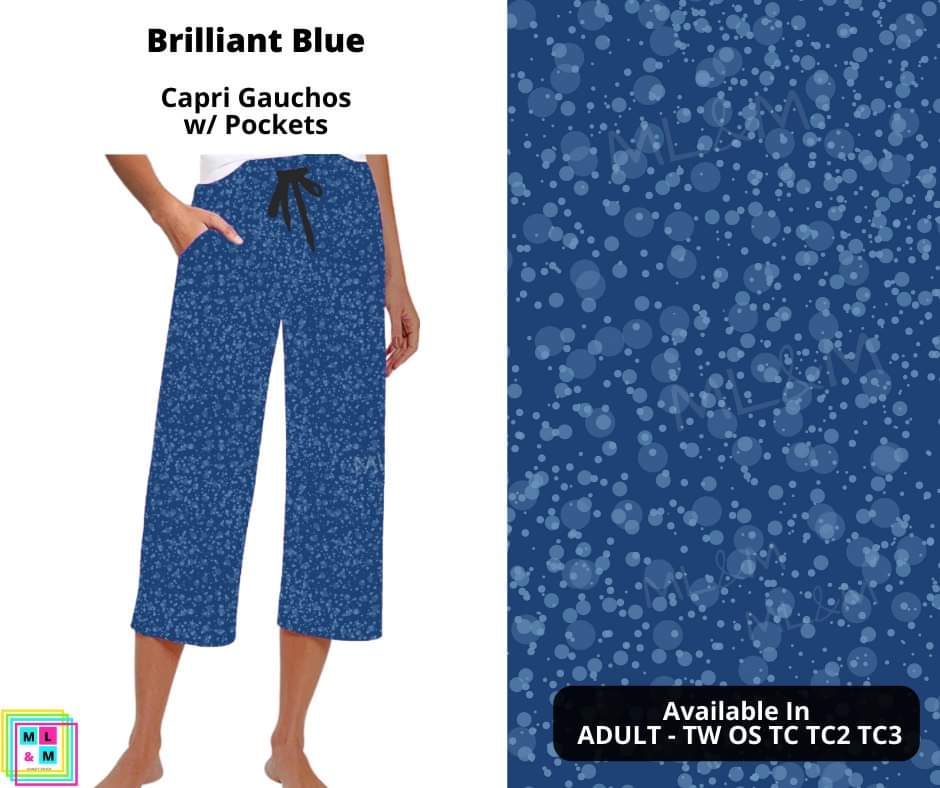 Brilliant Blue Capri Gauchos-Leggings-Inspired by Justeen-Women's Clothing Boutique in Chicago, Illinois