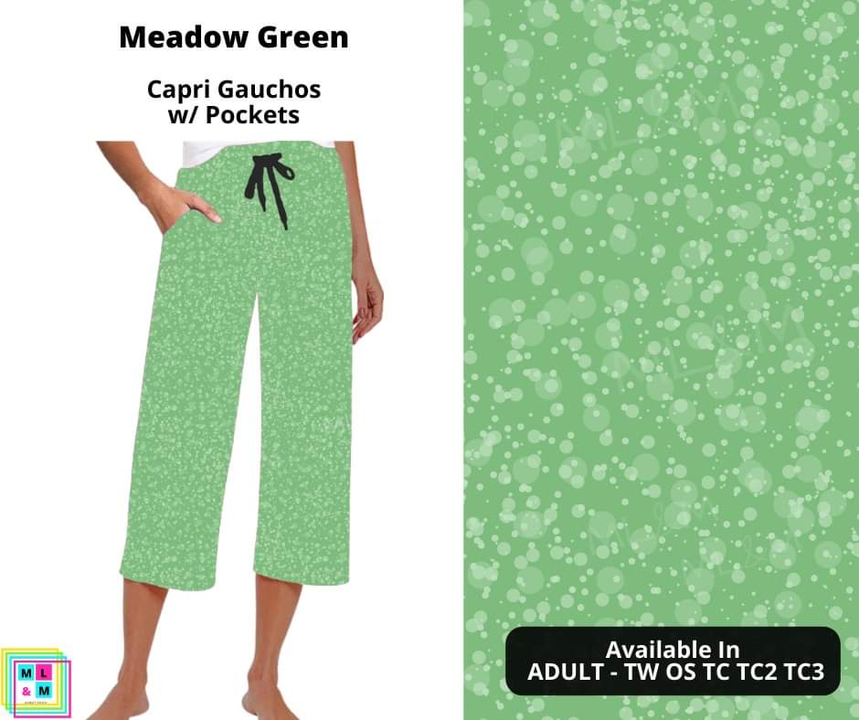 Meadow Green Capri Gauchos-Leggings-Inspired by Justeen-Women's Clothing Boutique in Chicago, Illinois