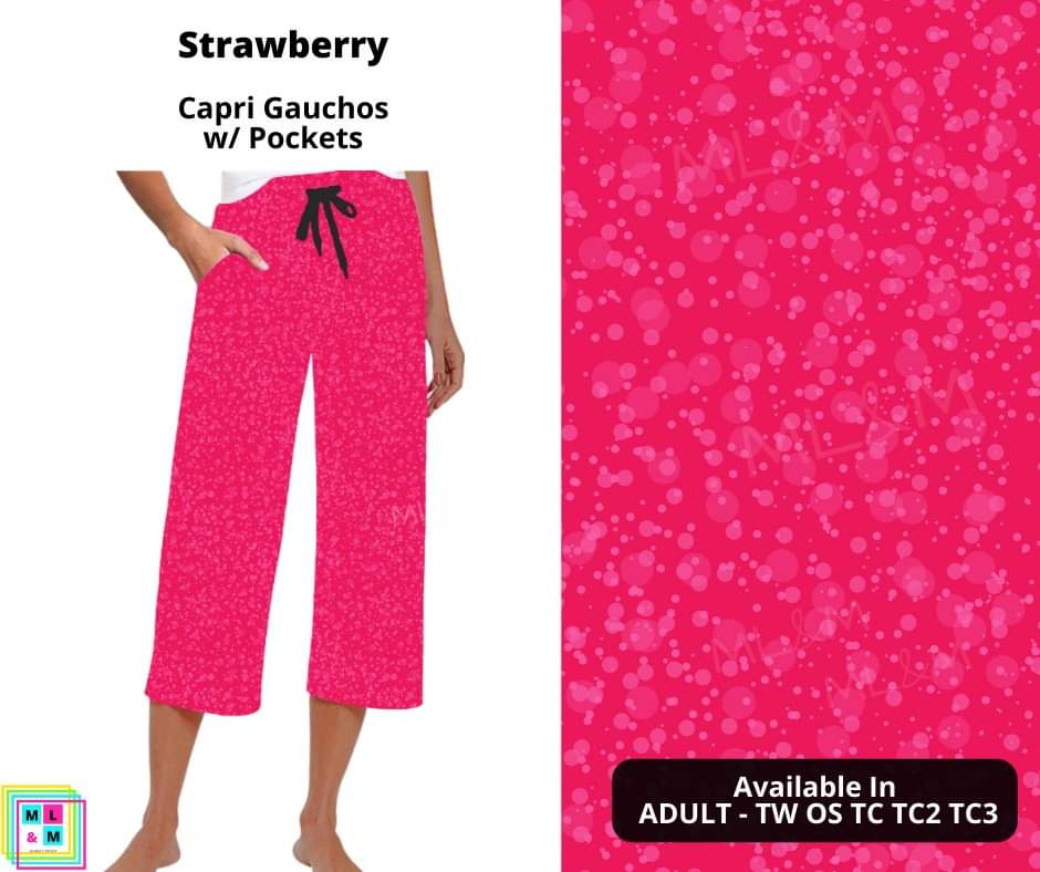 Strawberry Capri Gauchos-Leggings-Inspired by Justeen-Women's Clothing Boutique in Chicago, Illinois