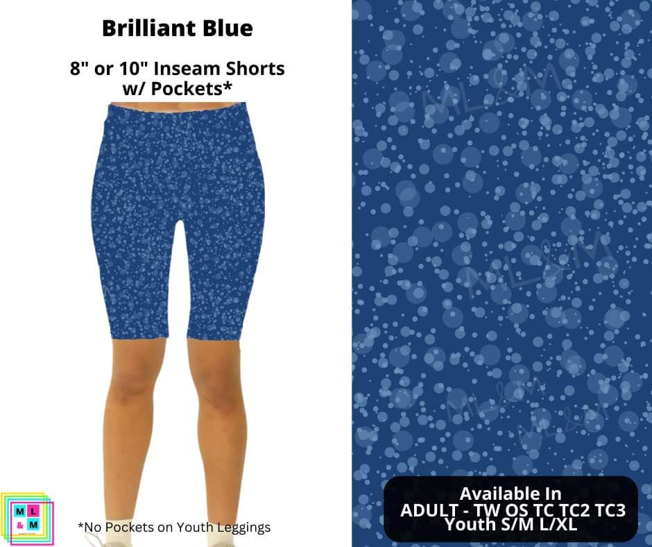 Brilliant Blue Shorts-Leggings-Inspired by Justeen-Women's Clothing Boutique in Chicago, Illinois