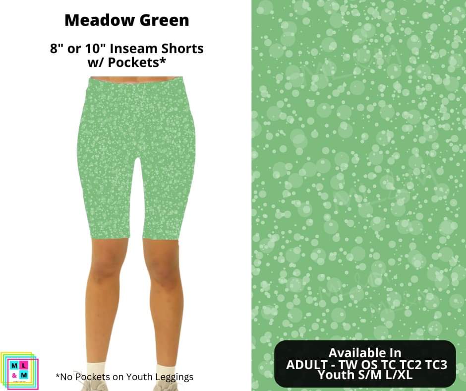 Meadow Green Shorts-Leggings-Inspired by Justeen-Women's Clothing Boutique in Chicago, Illinois