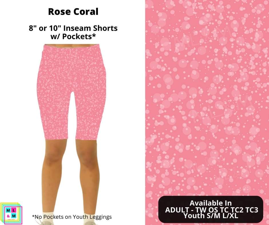 Rose Coral Shorts-Leggings-Inspired by Justeen-Women's Clothing Boutique in Chicago, Illinois