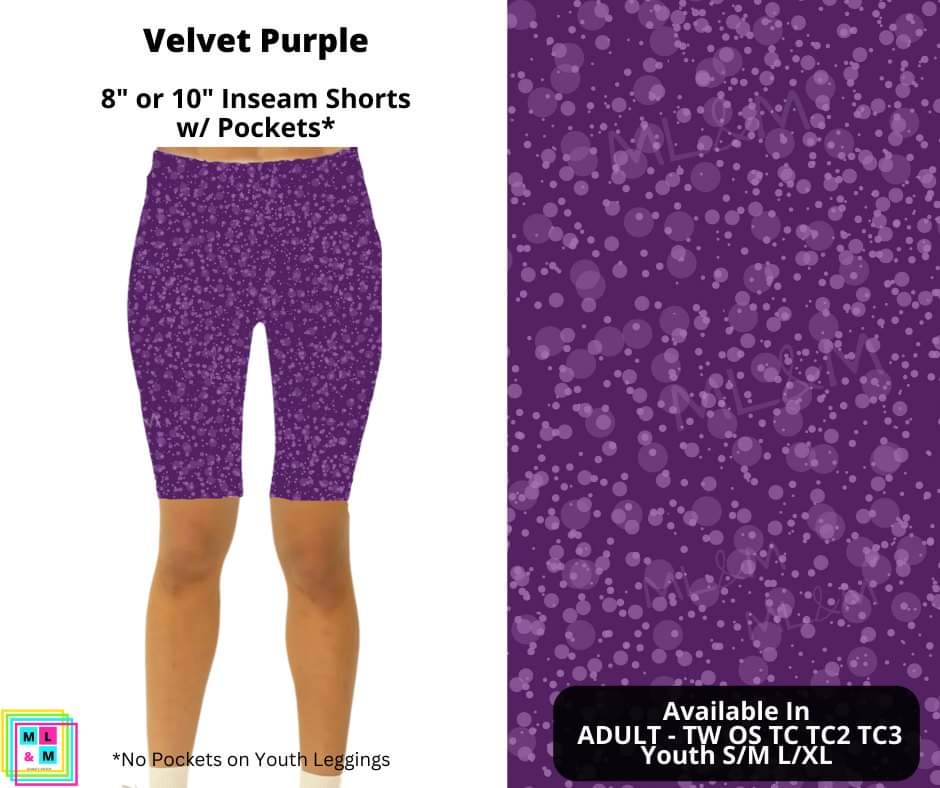 Velvet Purple Shorts-Leggings-Inspired by Justeen-Women's Clothing Boutique in Chicago, Illinois