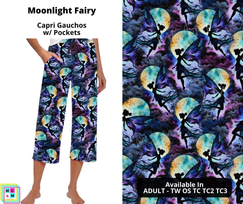 Moonlight Fairy Capri Gauchos-Leggings-Inspired by Justeen-Women's Clothing Boutique in Chicago, Illinois