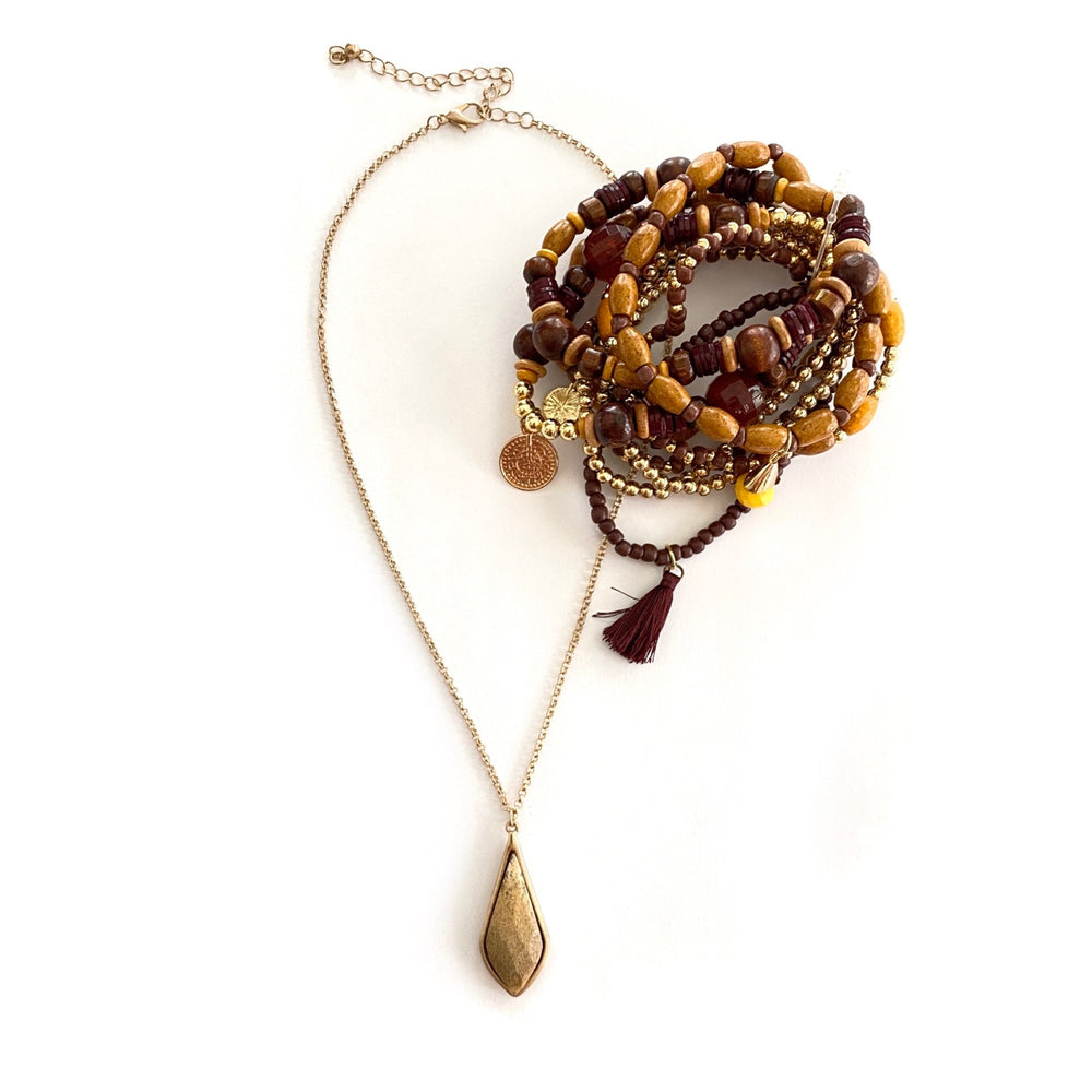 Desert Haze Long Stone Pendant Necklace-Urbanista-Inspired by Justeen-Women's Clothing Boutique