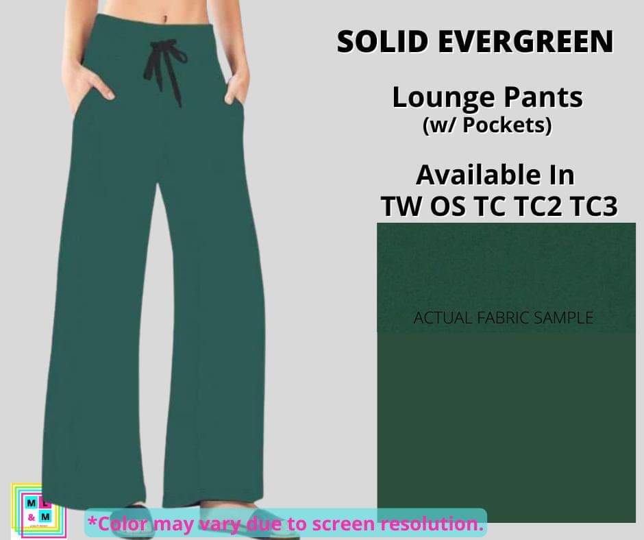 Solid Evergreen Full Length Lounge Pants-Leggings-Inspired by Justeen-Women's Clothing Boutique in Chicago, Illinois