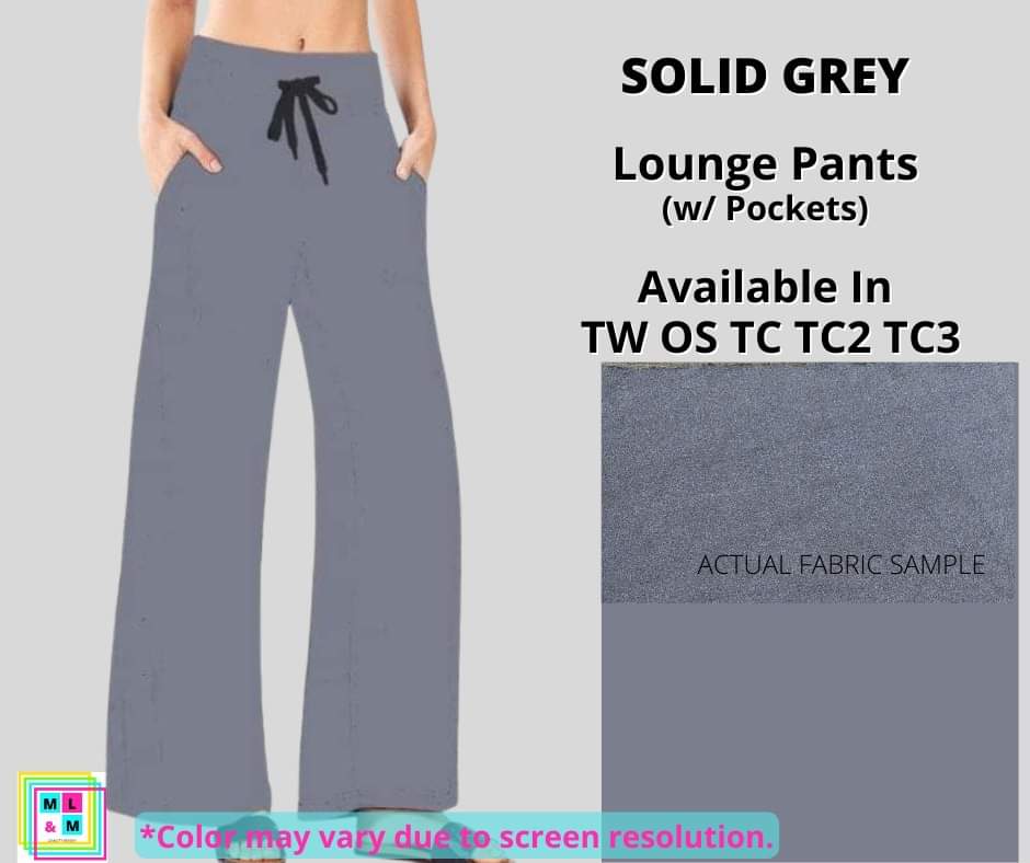 Solid Grey Full Length Lounge Pants-Leggings-Inspired by Justeen-Women's Clothing Boutique in Chicago, Illinois
