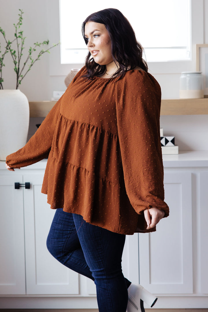 Falling Into You Tiered Babydoll Top-110 Long Sleeve Tops-Inspired by Justeen-Women's Clothing Boutique