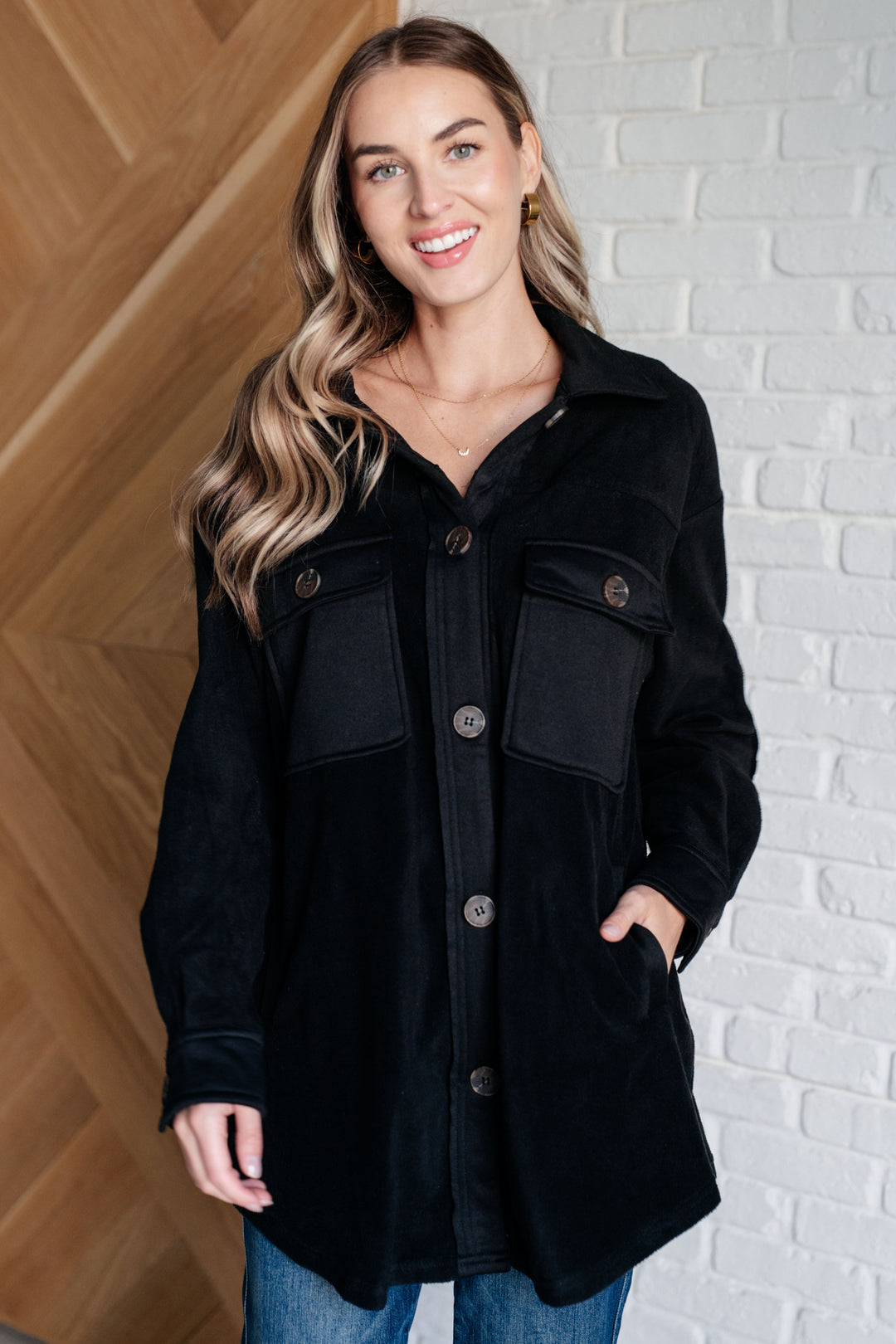 Fantastic in Fleece Jacket in Black-Outerwear-Inspired by Justeen-Women's Clothing Boutique