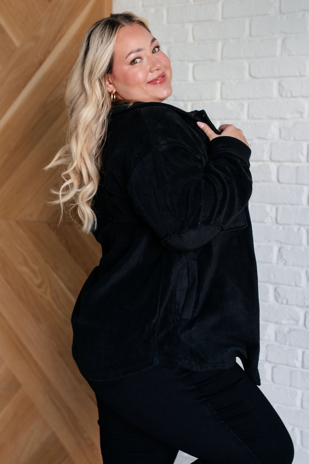 Fantastic in Fleece Jacket in Black-Outerwear-Inspired by Justeen-Women's Clothing Boutique