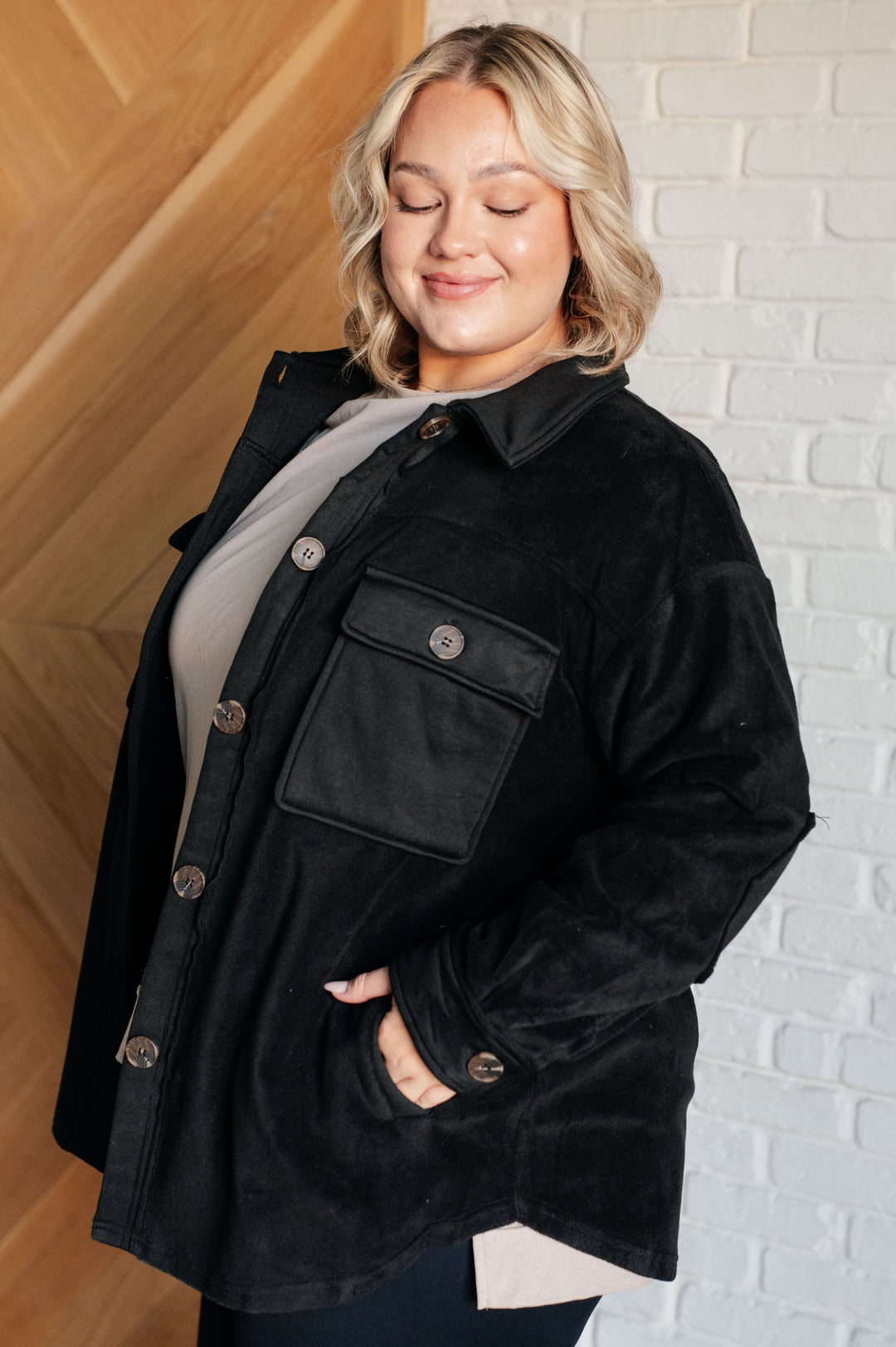 Fantastic in Fleece Jacket in Black-Outerwear-Inspired by Justeen-Women's Clothing Boutique