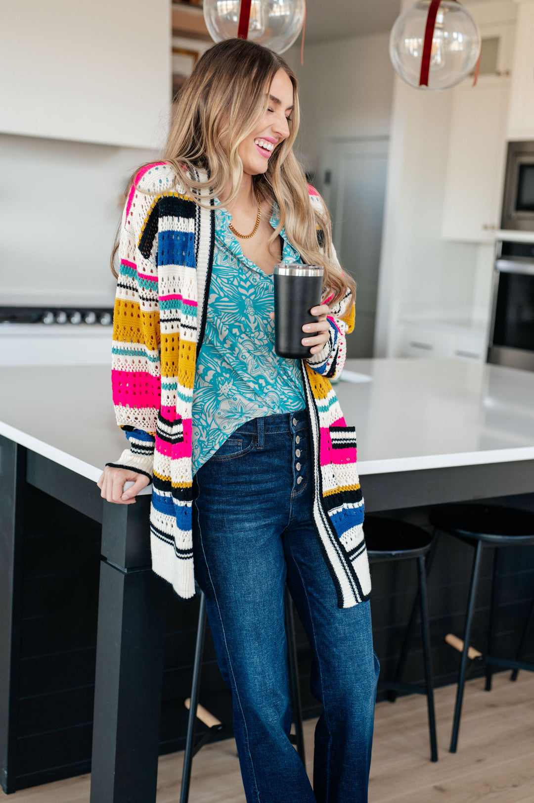 Felt Cute Striped Cardigan-Cardigans + Kimonos-Inspired by Justeen-Women's Clothing Boutique in Chicago, Illinois