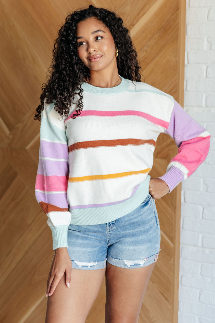 Flawless Features Striped Sweater-Sweaters/Sweatshirts-Inspired by Justeen-Women's Clothing Boutique