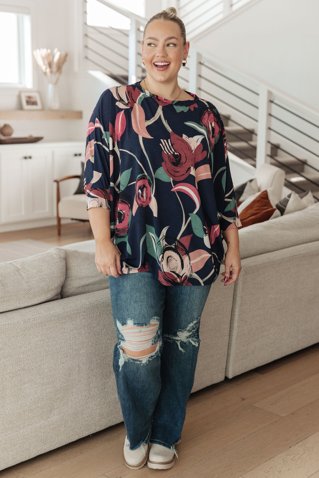 Float On Floral Top-110 Long Sleeve Tops-Inspired by Justeen-Women's Clothing Boutique