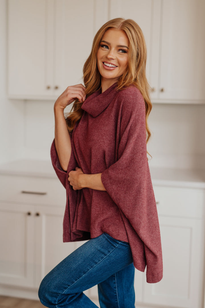 Forgive Me Cowl Neck Poncho-Outerwear-Inspired by Justeen-Women's Clothing Boutique