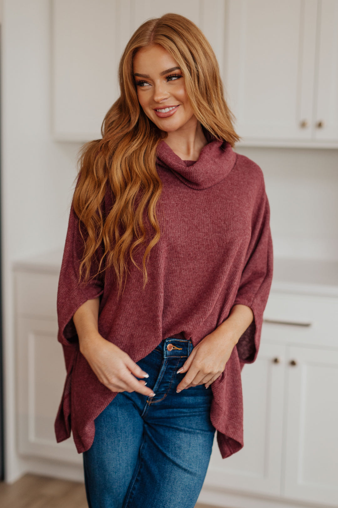 Forgive Me Cowl Neck Poncho-Outerwear-Inspired by Justeen-Women's Clothing Boutique