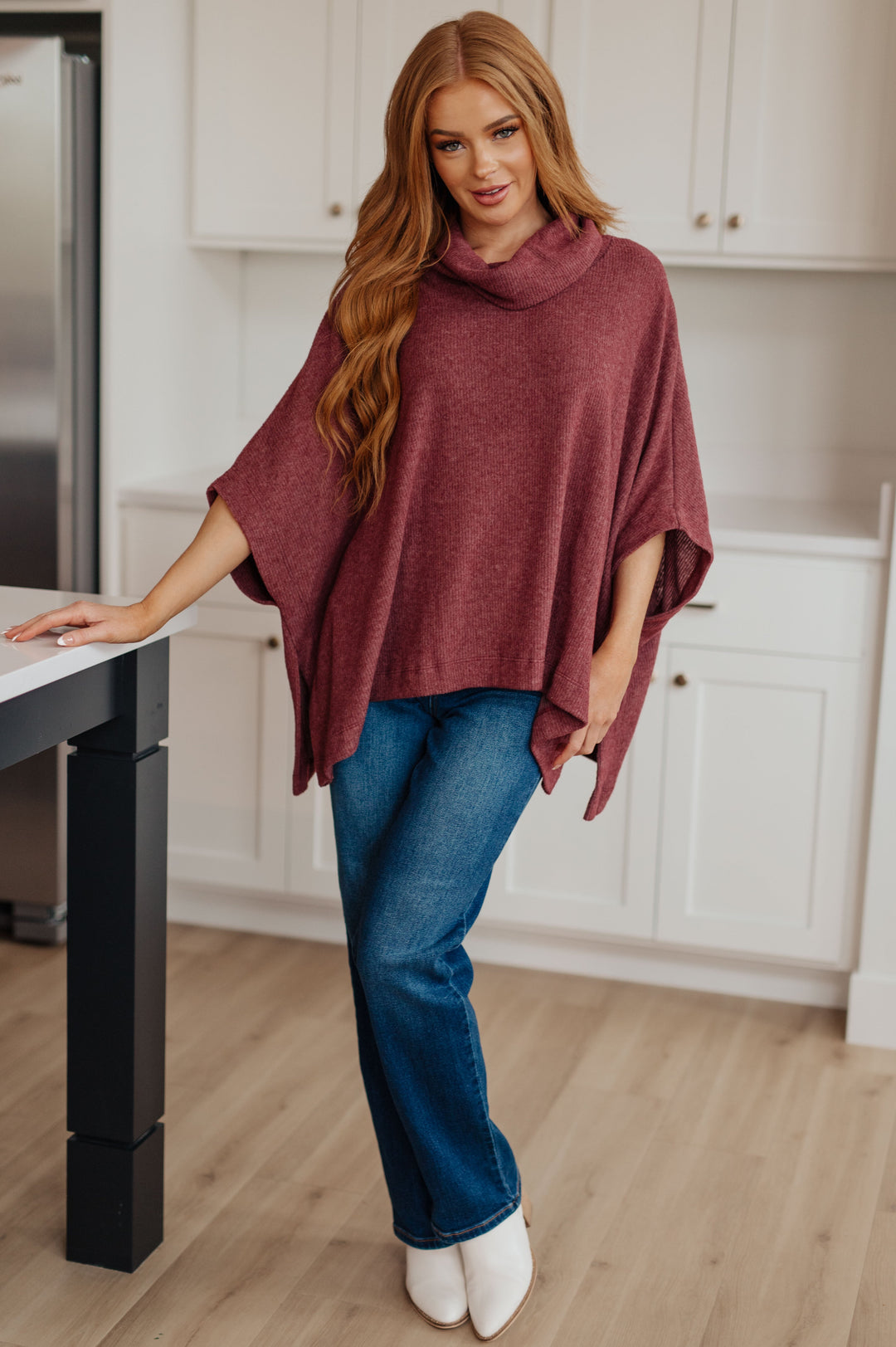 Forgive Me Cowl Neck Poncho-Outerwear-Inspired by Justeen-Women's Clothing Boutique