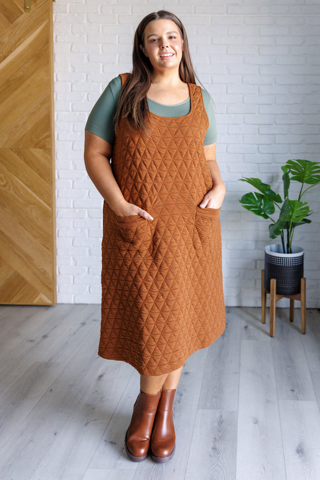 Free Falling Quilted Midi Dress-Dresses-Inspired by Justeen-Women's Clothing Boutique