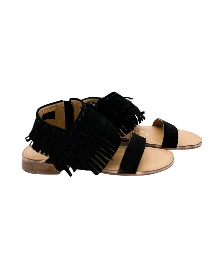 Fringe Star Sandal in Black-Shoes-Inspired by Justeen-Women's Clothing Boutique