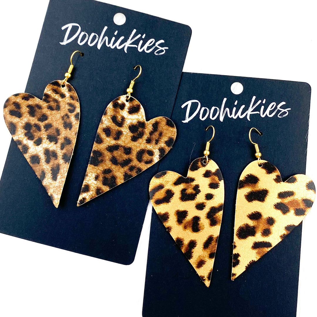 2.5" Leopard Valentine Hearts -Earrings-Earrings-Inspired by Justeen-Women's Clothing Boutique