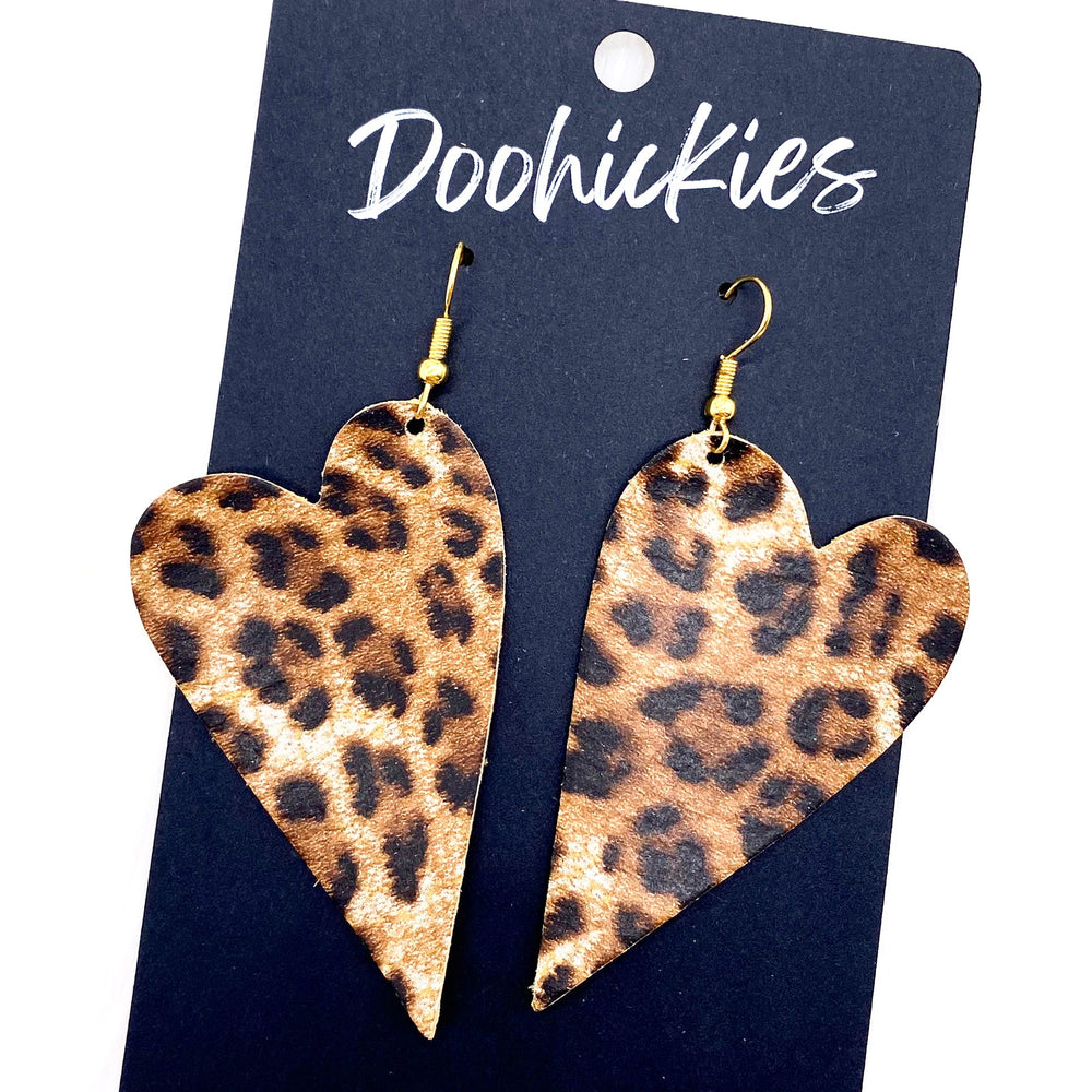 2.5" Leopard Valentine Hearts -Earrings-Earrings-Inspired by Justeen-Women's Clothing Boutique