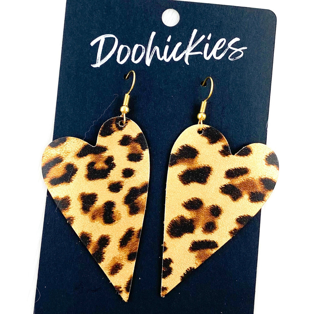 2.5" Leopard Valentine Hearts -Earrings-Earrings-Inspired by Justeen-Women's Clothing Boutique