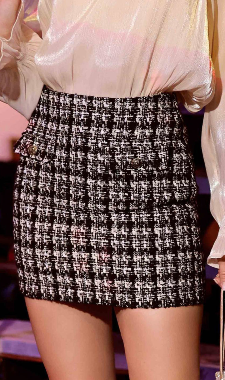Lori Tweed Mini Pencil Skirt-Skirts-Inspired by Justeen-Women's Clothing Boutique in Chicago, Illinois