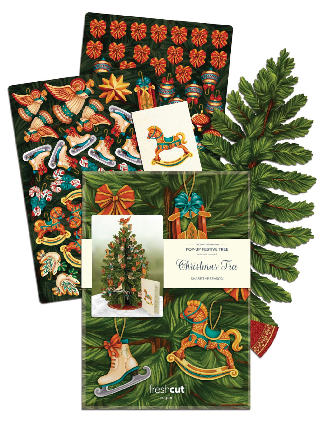 Pop-up 3D Greeting Card, Christmas Tree-220 Beauty/Gift-Inspired by Justeen-Women's Clothing Boutique in Chicago, Illinois