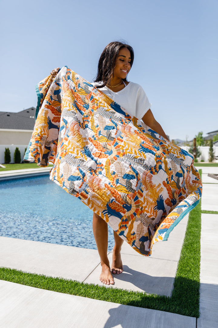 Luxury Beach Towel in Bird Of Paradise-220 Beauty/Gift-Inspired by Justeen-Women's Clothing Boutique