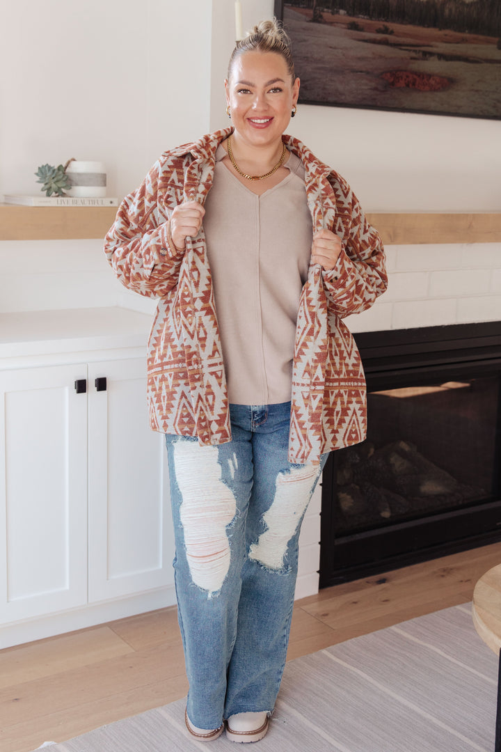 Gather Round Aztec Shacket-Outerwear-Inspired by Justeen-Women's Clothing Boutique