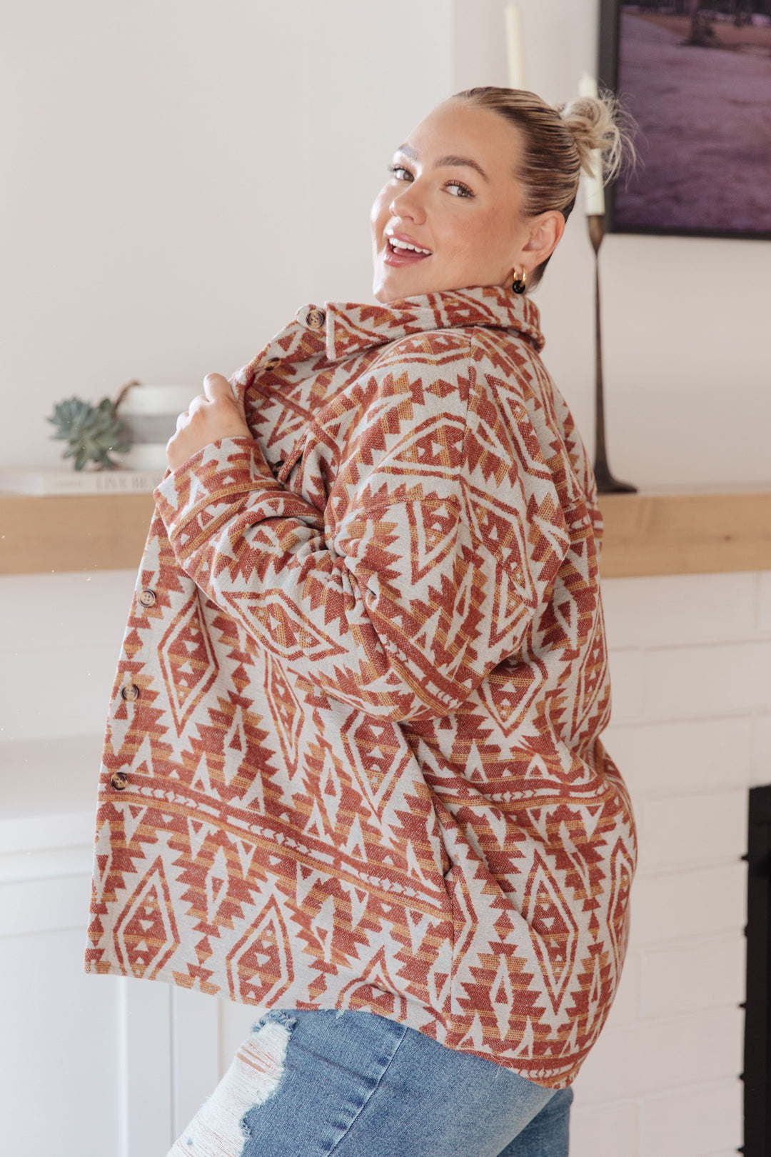 Gather Round Aztec Shacket-Outerwear-Inspired by Justeen-Women's Clothing Boutique